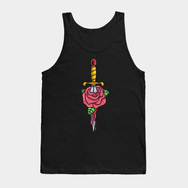 Gothic dagger with rose Tank Top by Modern Medieval Design